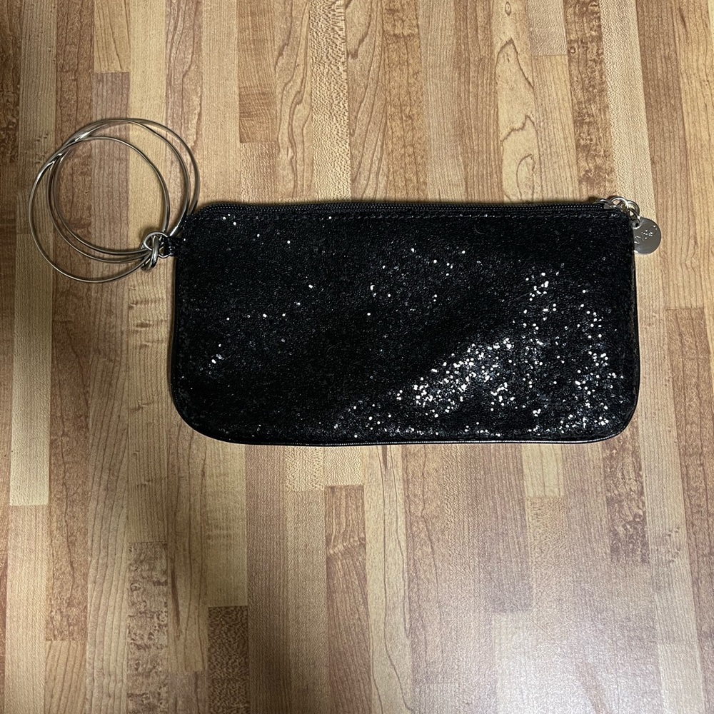 NY&CO shimmery black wristlet